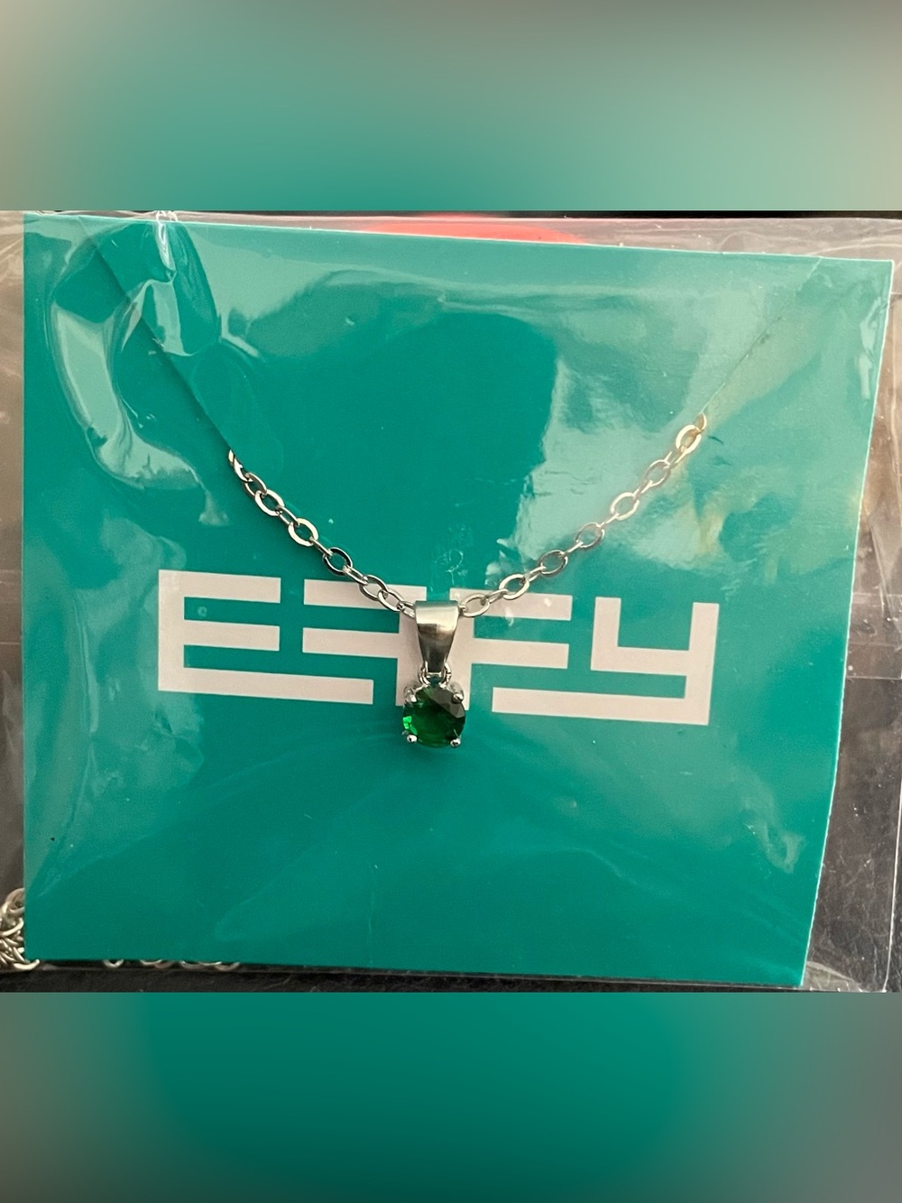Effy Silver Necklace with Green Gemstone Pendant
